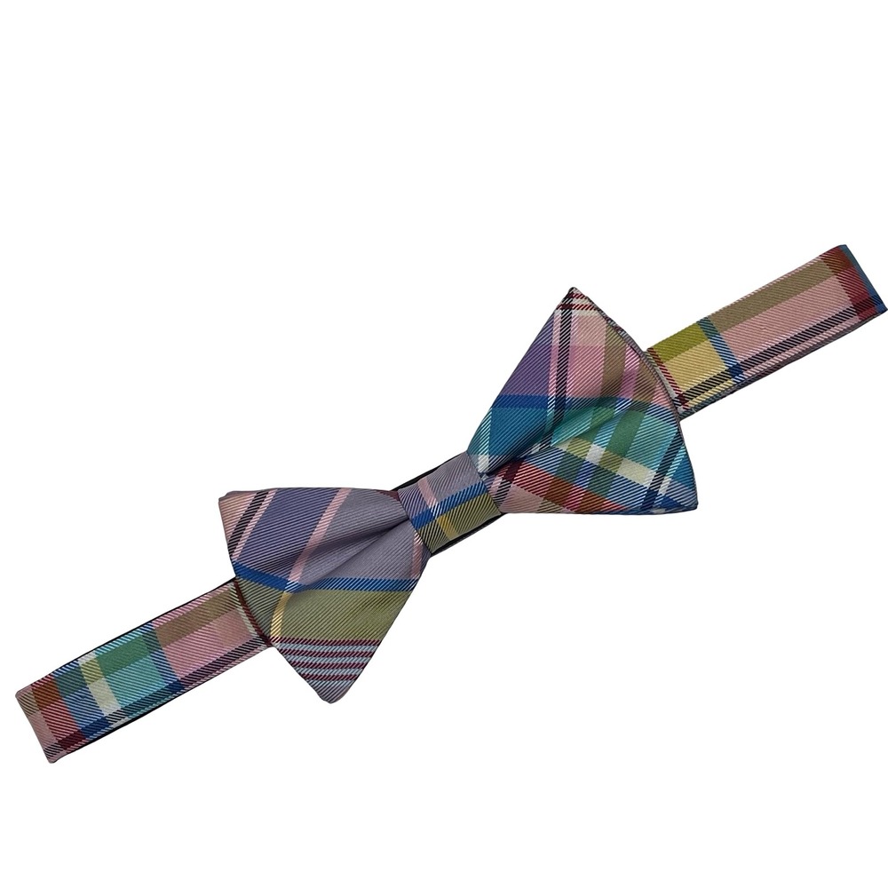 IZOD Bow Tie Mens Multicolor Plaid Adjustable Pre-Tied Pastel Dapper Preppy